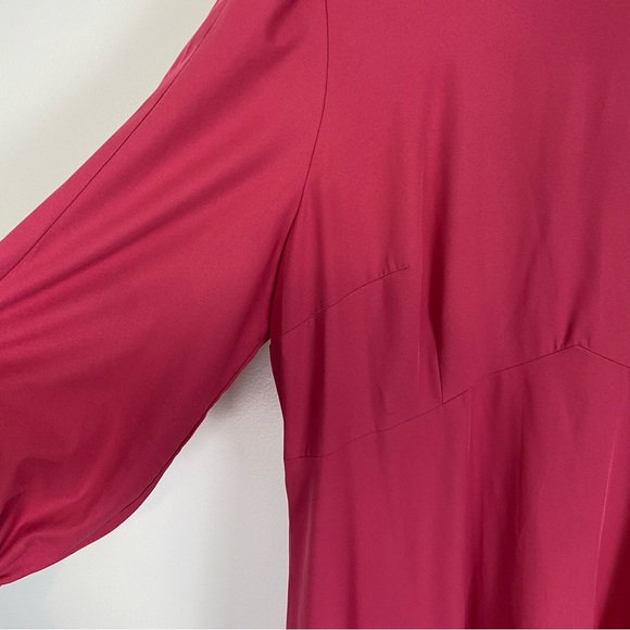 Eloquii Barbie Pink Bishops Long Sleeve Midi Dress Size 18 A Line - Picture 6 of 13